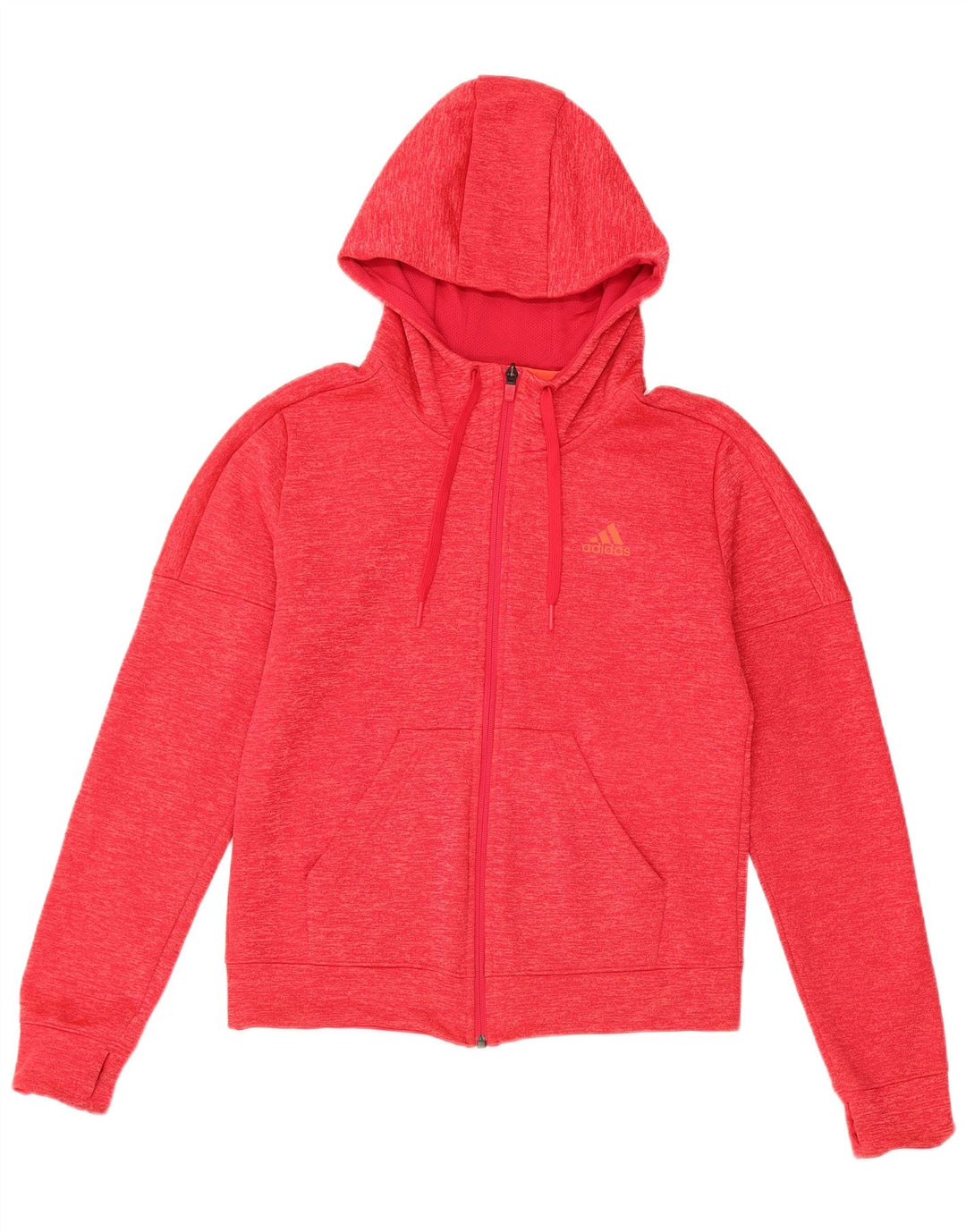ADIDAS Climawarm Zip Sudadera con capucha para mujer Reino Unido 8/10 Pequeño Rosa Poliéster