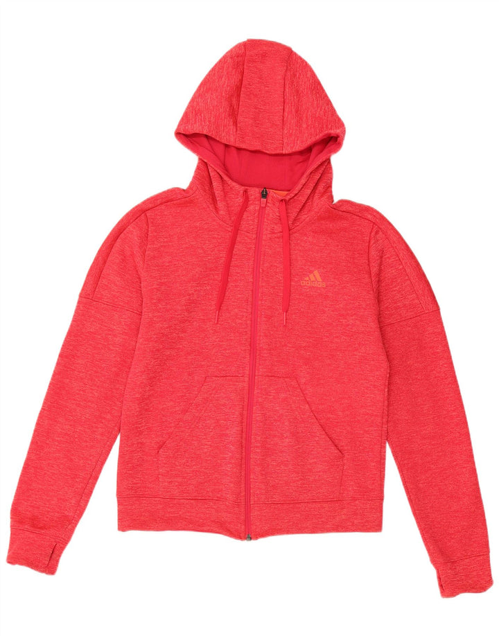 ADIDAS Climawarm Zip Sudadera con capucha para mujer Reino Unido 8/10 Pequeño Rosa Poliéster