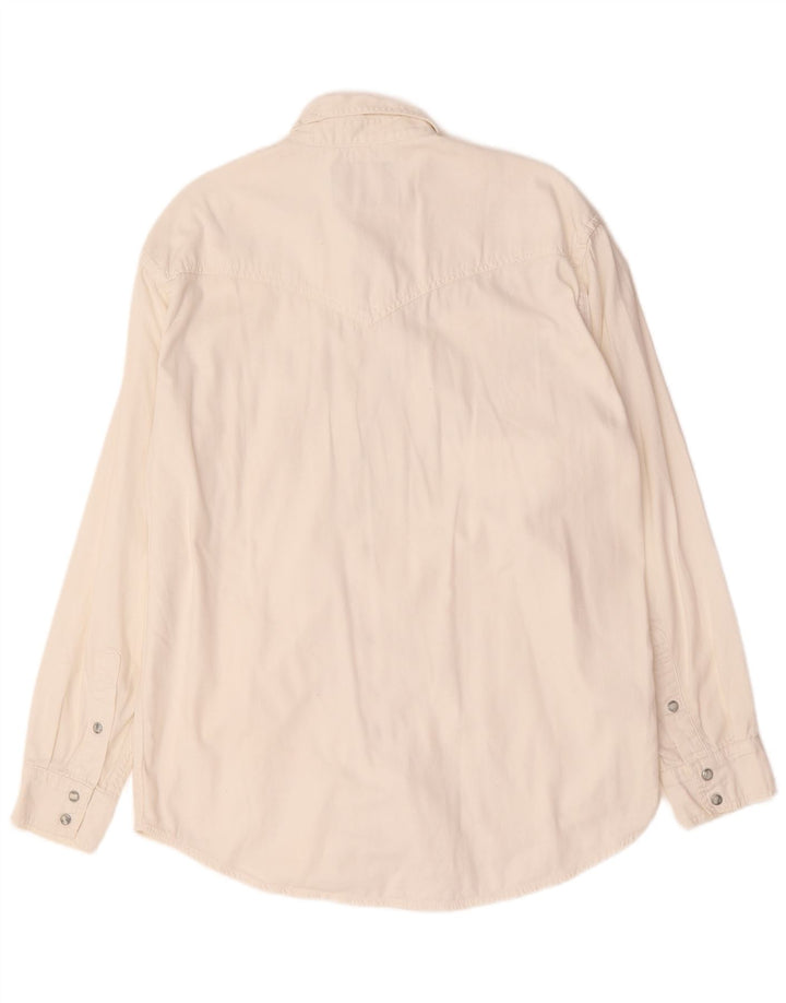 Wrangler Camisa De Mezclilla Occidental Para Hombre Algodón Blanco Mediano