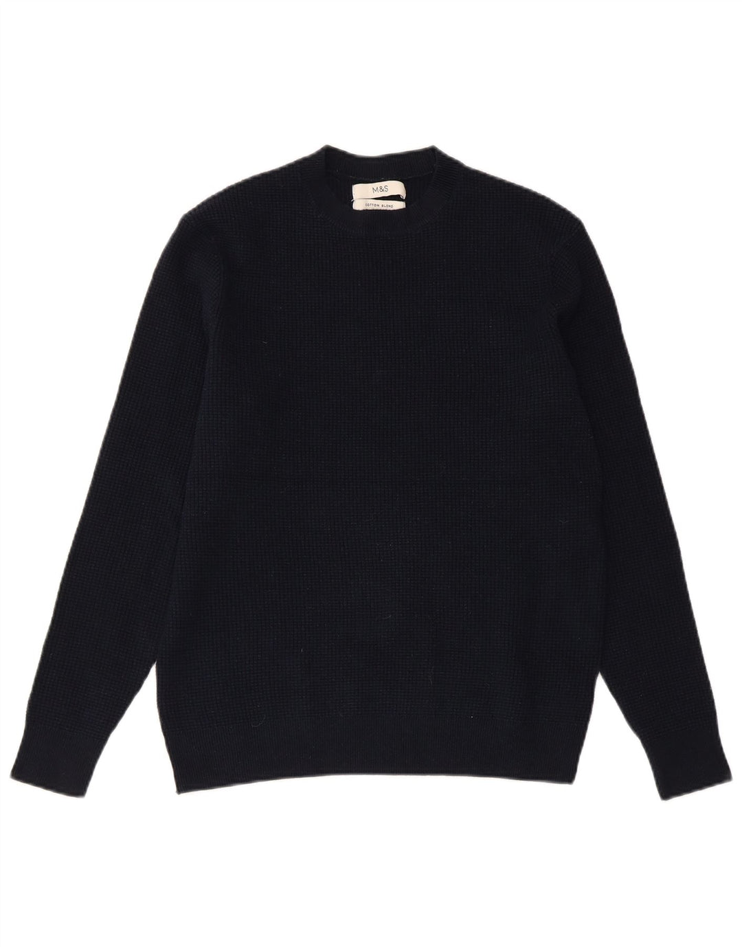 MARKS & SPENCER Suéter de cuello redondo para mujer UK 10 Small Azul marino