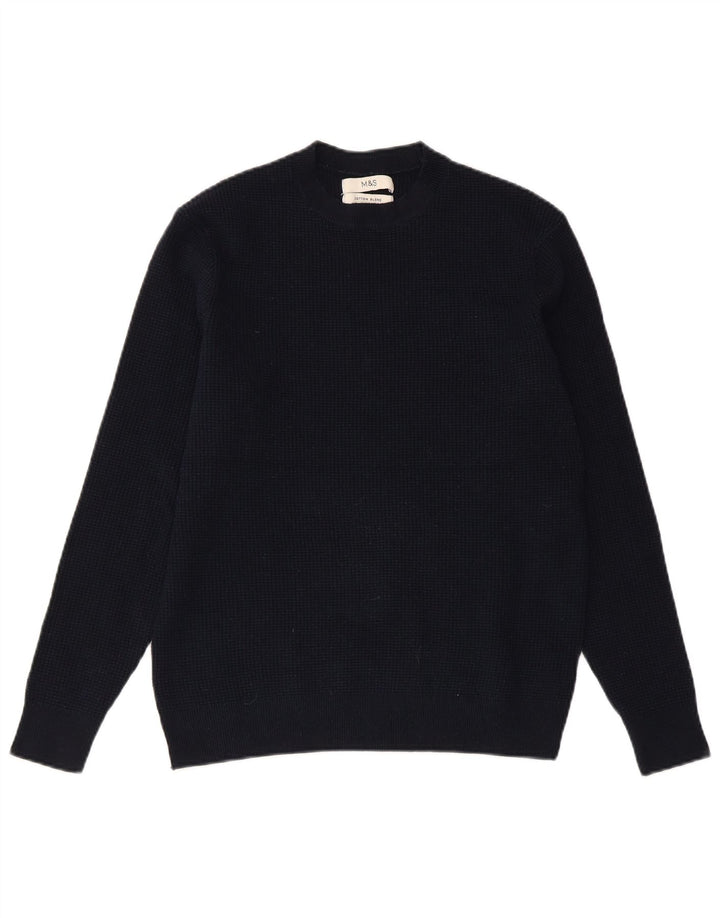 MARKS & SPENCER Suéter de cuello redondo para mujer UK 10 Small Azul marino