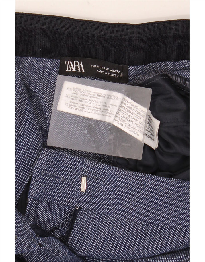 Marks & Spencer Pantalón de traje ajustado para mujer XL W32 L28 Poliéster azul