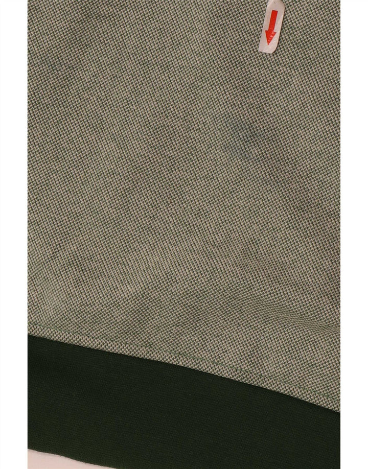 Orvis Mens Zip Neck Sudadera Jumper Grande Algodón Verde