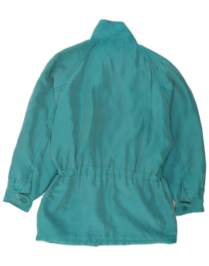 Abrigo vintage para mujer IT 44 Seda turquesa media