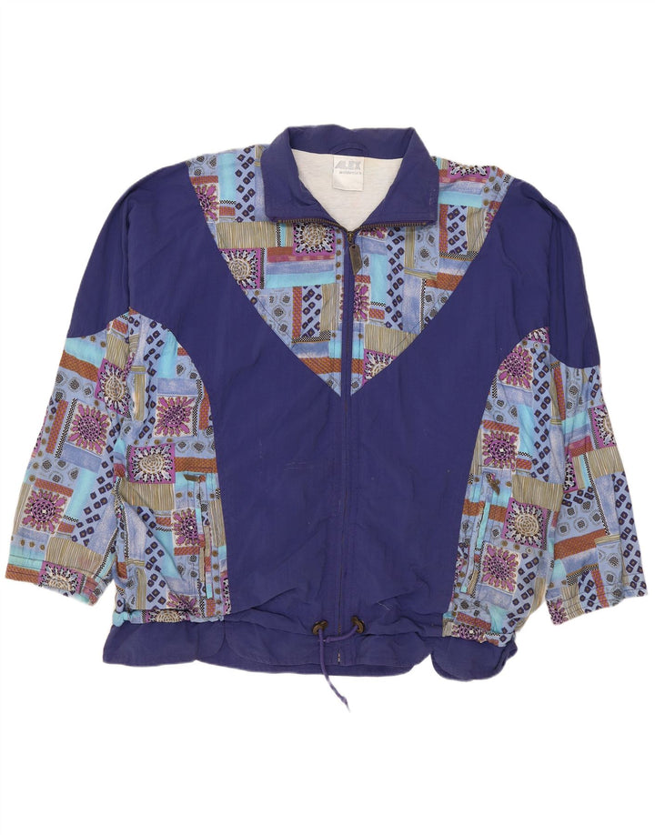 Alex Athletics - Chaqueta de chándal para hombre, talla grande, color azul marino, geométrico