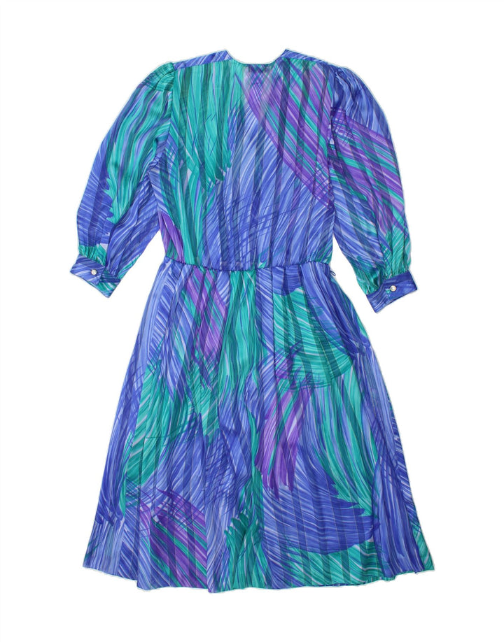 FINK MODELL Womens Abstract Pattern A-Line Dress EU 38 Medium Blue Vintage Fink Modell and Second-Hand Fink Modell from Messina Hembry 
