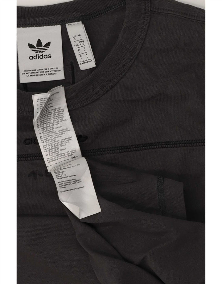 Adidas - Camiseta para hombre, talla grande, algodón gris