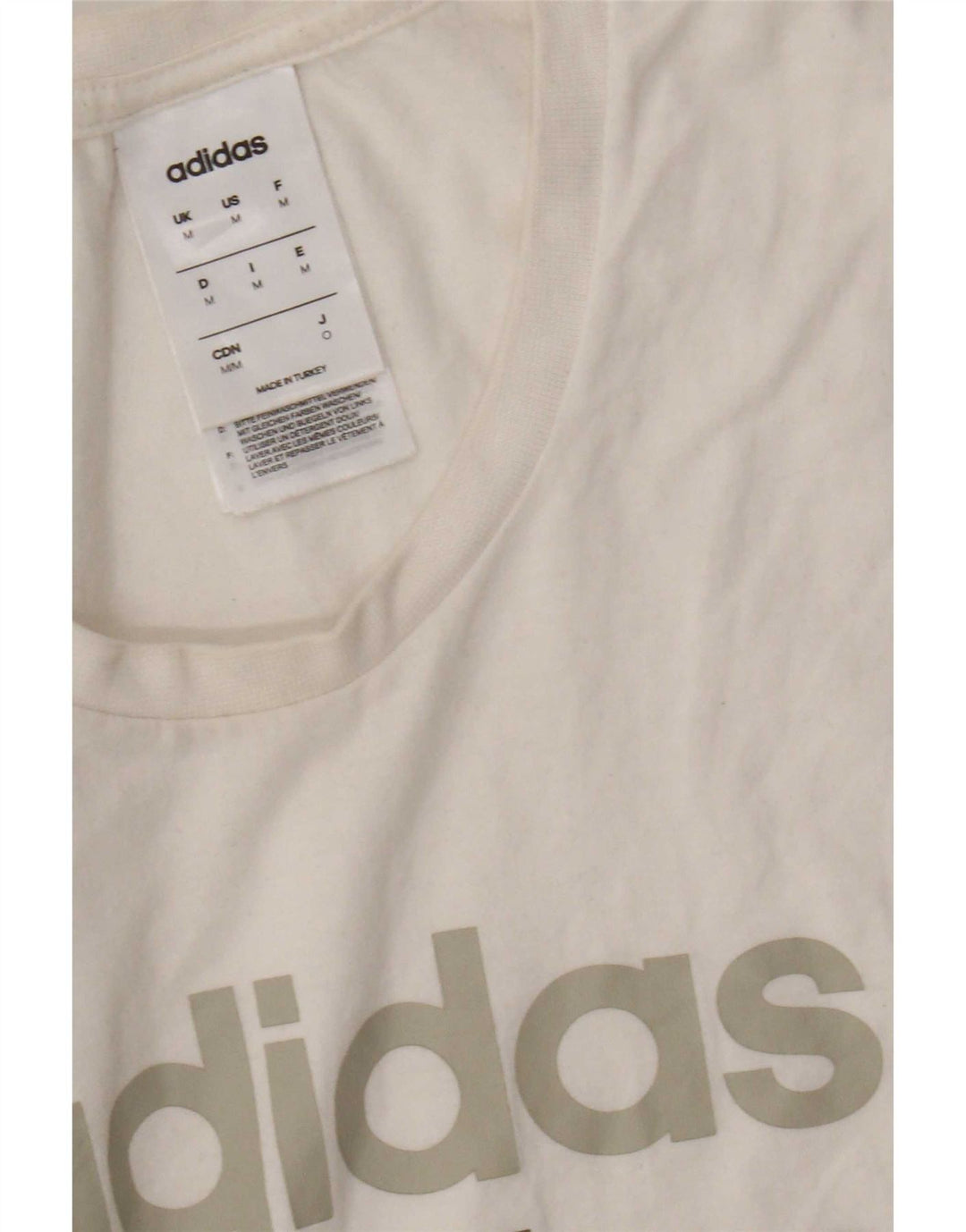 Adidas - Camiseta gráfica para hombre, tamaño mediano, algodón blanco