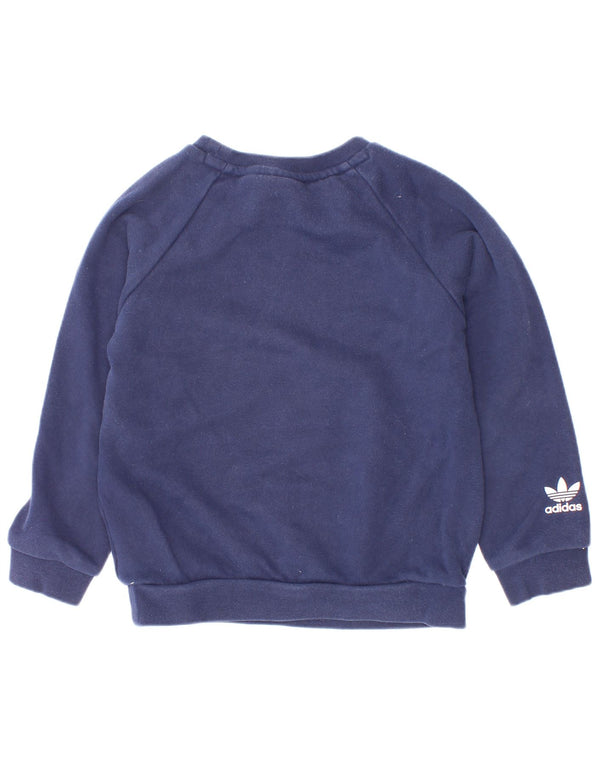 Adidas Boys Graphic Sudadera Jumper 3-4 años Azul Marino Algodón