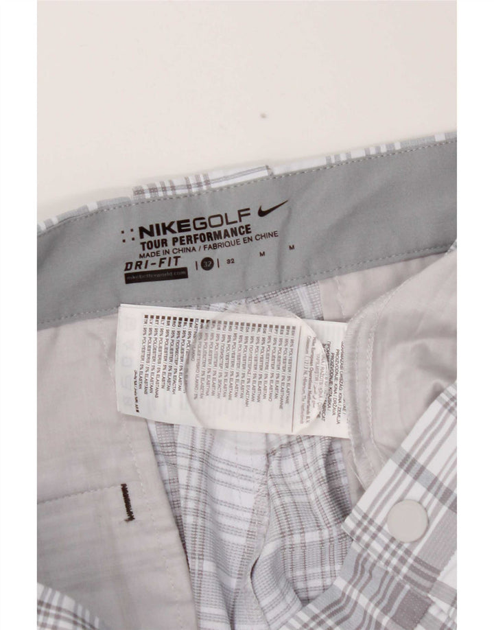 Pantalones cortos chinos Dri Fit para hombre Nike W32 Poliéster a cuadros gris medio