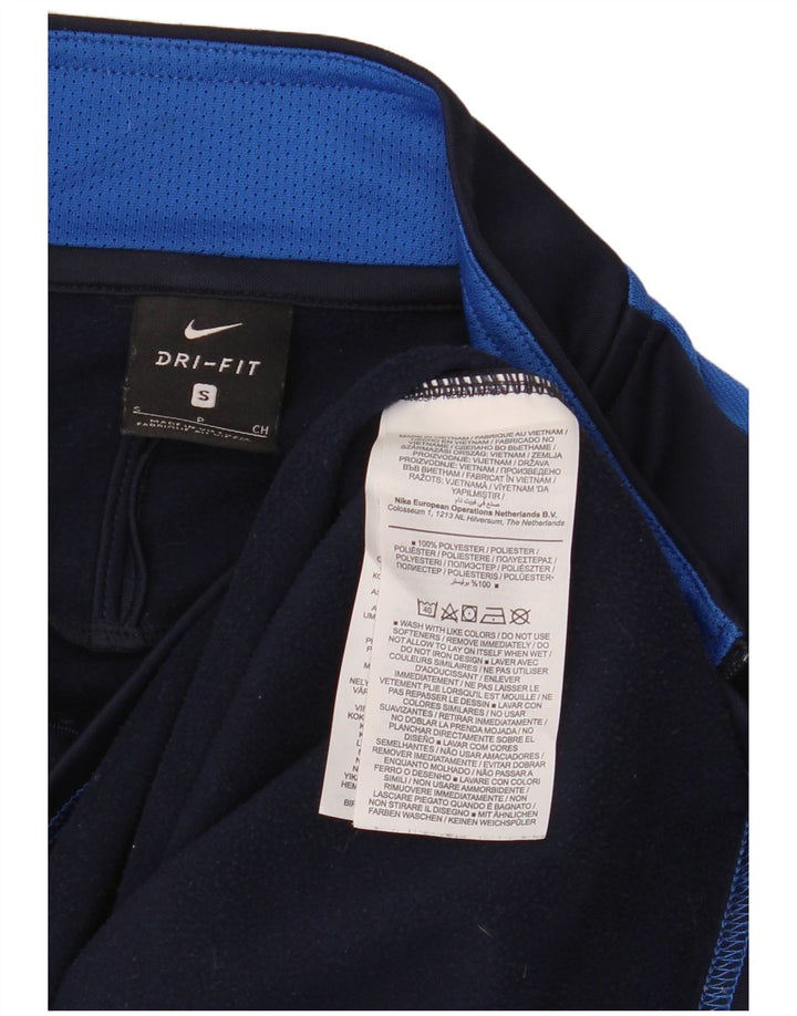 NIKE Hombre Dri Fit Jersey Chándal Top Pequeño Azul Marino Colorblock