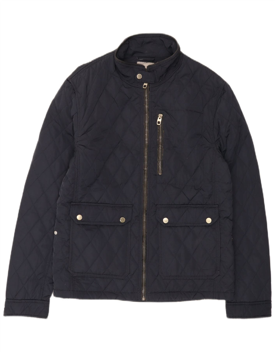 Zara Chaqueta acolchada para hombre UK 40 Large Poliéster azul marino