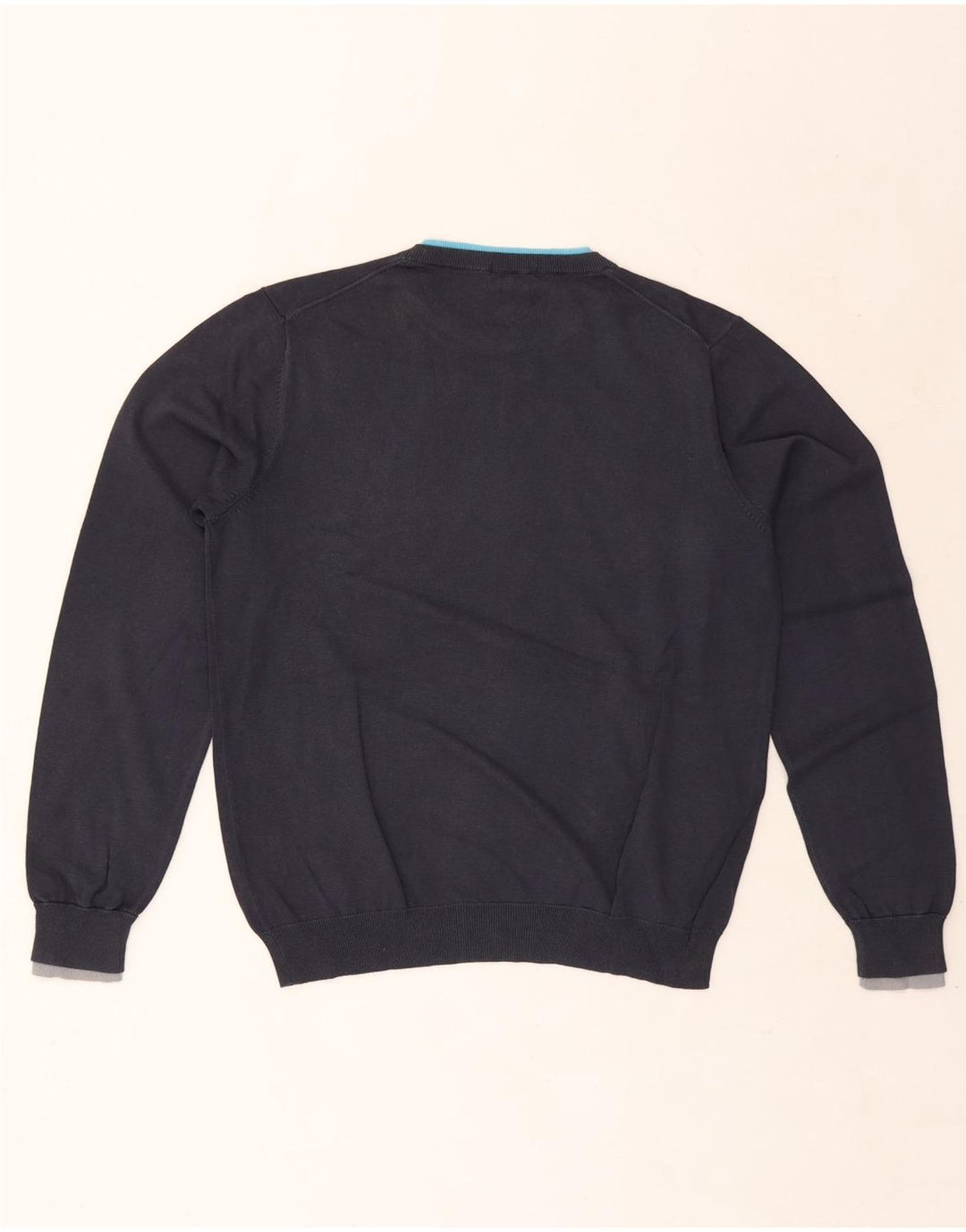 Sun68 - Jersey de cuello redondo para hombre, talla pequeña, algodón azul marino