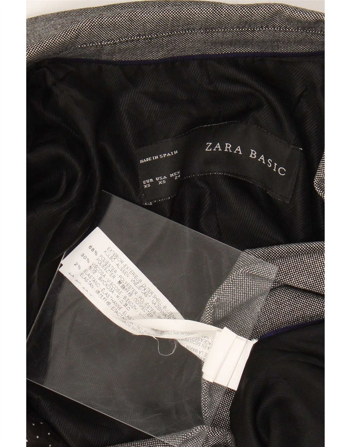 Zara Chaqueta tipo blazer con 1 botón para mujer UK 6 XS Poliéster gris