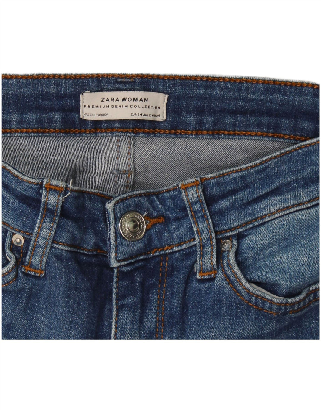 Zara Vaqueros Acampanados Mujer EU 34 2XS W24 L31 Azul