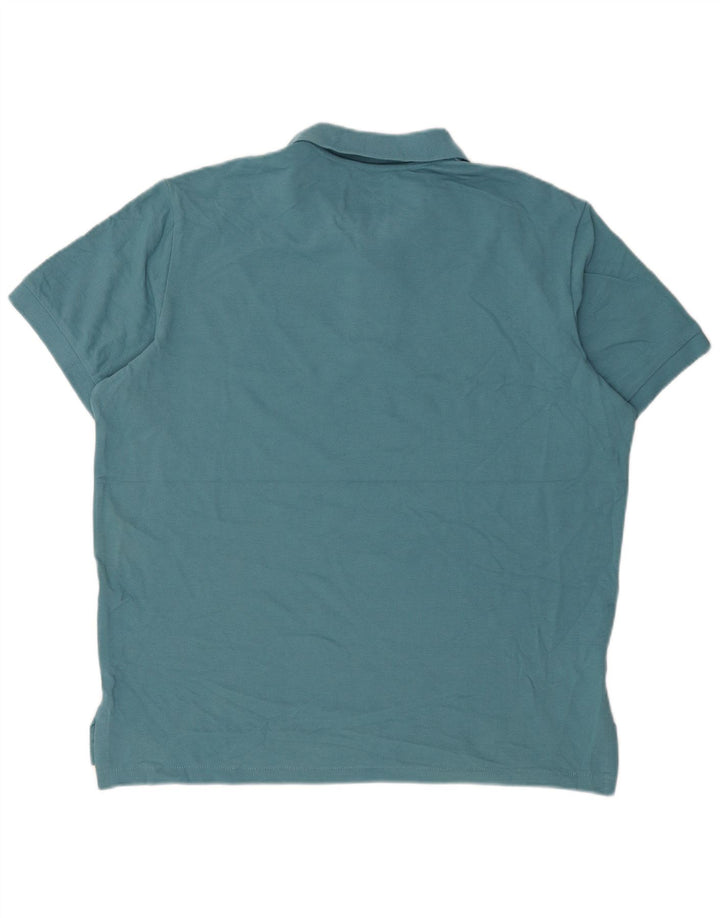 Eddie Bauer Polo para hombre grande de algodón azul