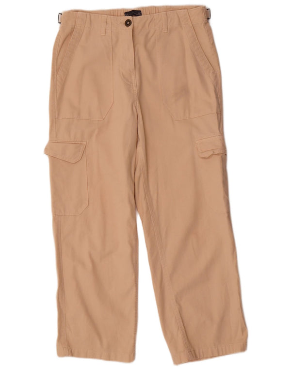 Marks & Spencer Womens High Waist Cargo Trousers UK 12 Medium W30 L26 Beige
