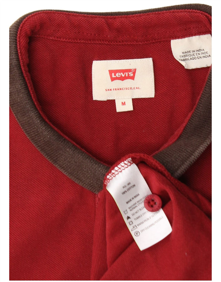 Levi's Polo para hombre de algodón color block en rojo medio