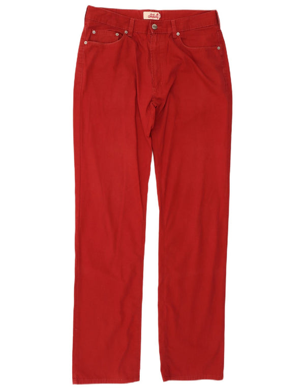 Best Company Pantalones casuales rectos para hombre W34 L34 Algodón rojo