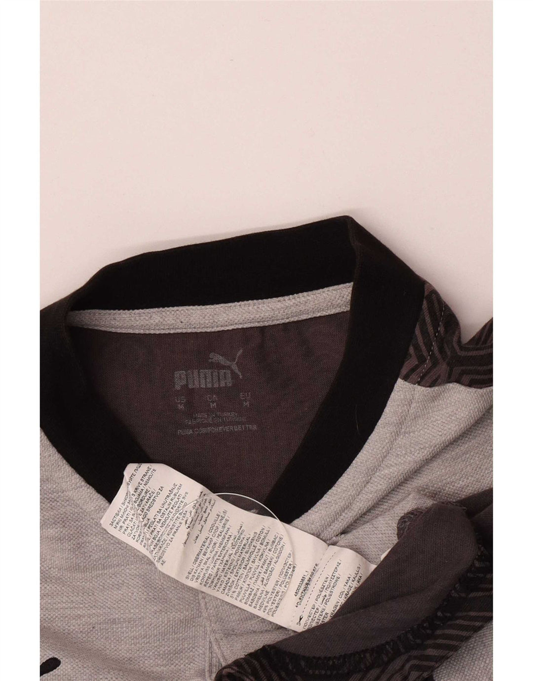 Puma Camiseta gráfica para hombre Top de algodón color block en gris medio