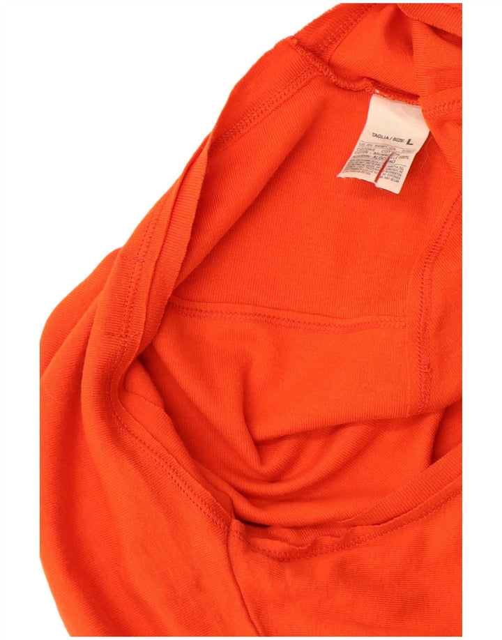 Benetton Camiseta Mujer UK 40 Large Naranja Algodón