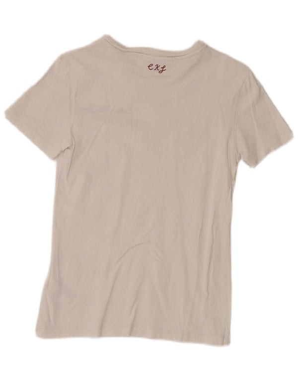 Calvin Klein Jeans Camiseta para mujer Top UK 8 Small White Cotton