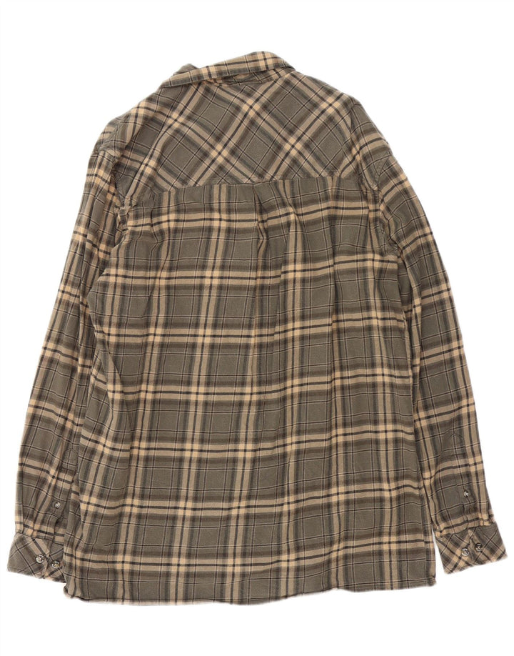 Jack Wolfskin Camisa de franela para hombre XL Algodón a cuadros gris