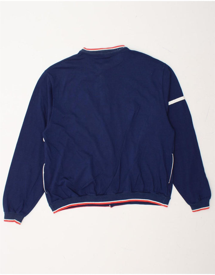 VINTAGE Mens Tracksuit Top Jacket Large Navy Blue Cotton Vintage Vintage and Second-Hand Vintage from Messina Hembry 