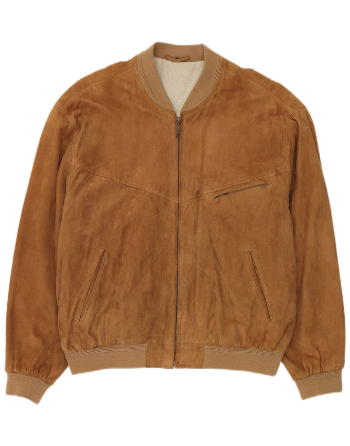 McNeal Chaqueta bomber de ante para hombre UK 44 2XL Cuero beige
