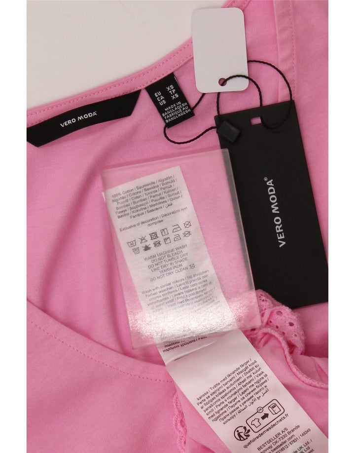 Vero Moda Camiseta con estampado abstracto para mujer UK 6 XS Algodón rosa