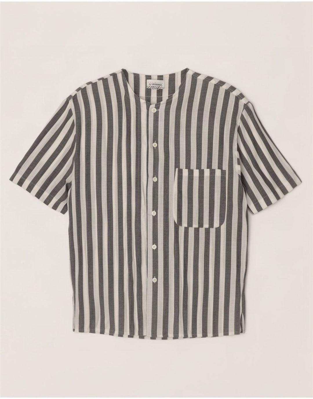 Stefanel Camisa De Manga Corta De Algodón A Rayas Blanca Mediana Hombre