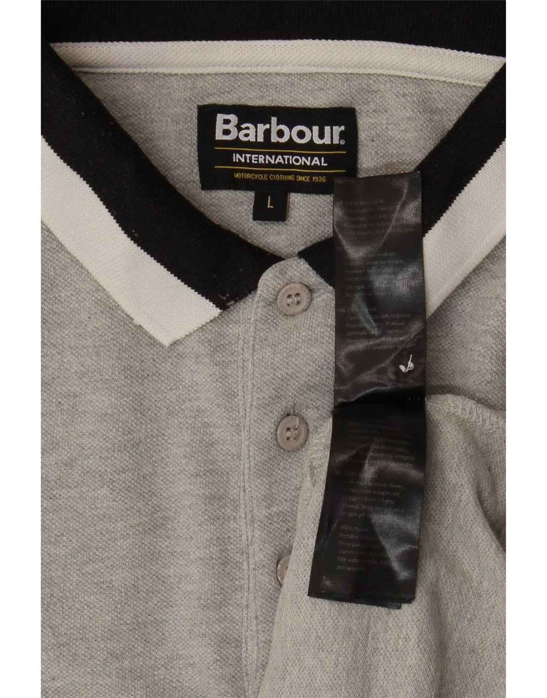 Polo Barbour para hombre de algodón con bloques de color gris grande