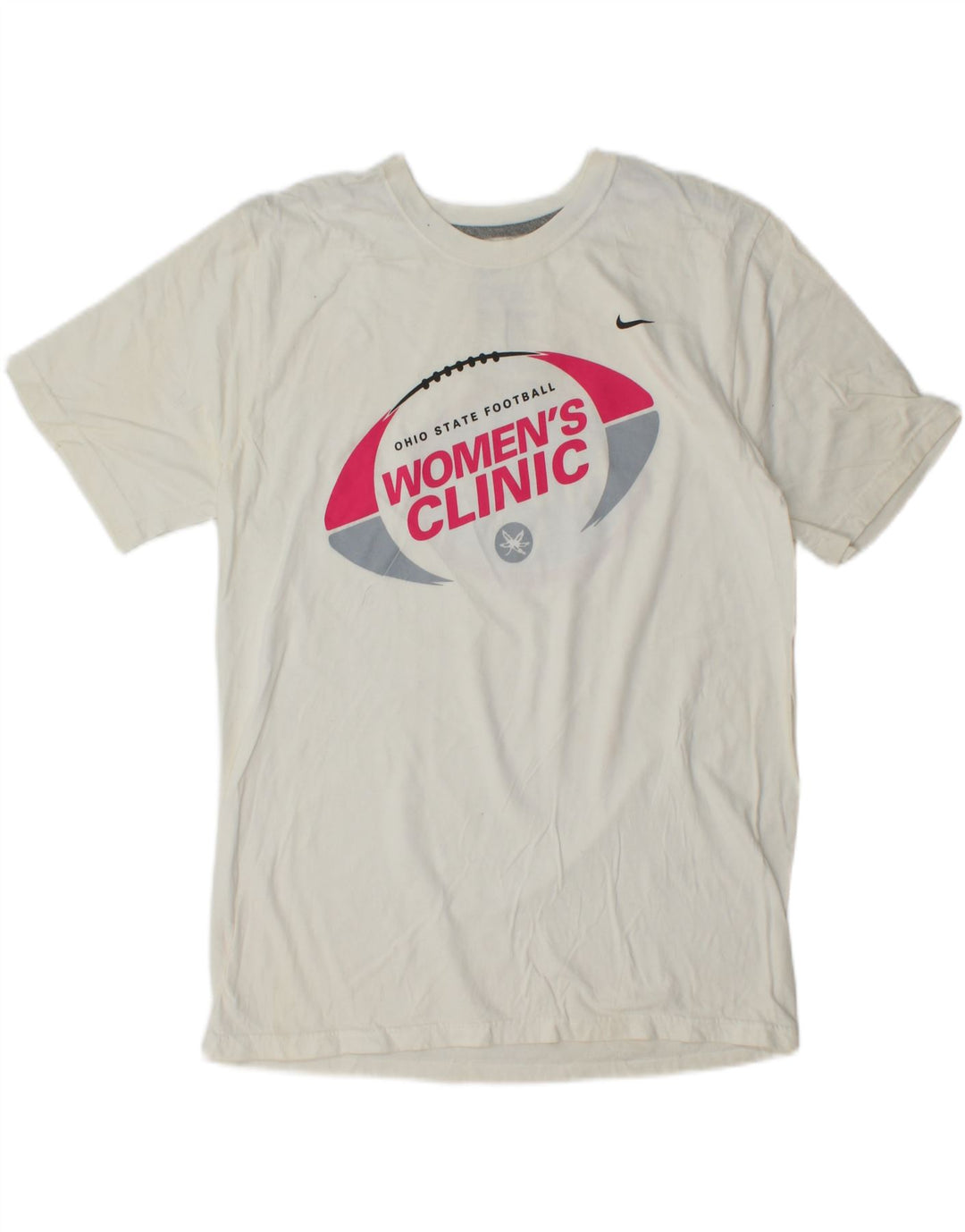 NIKE - Camiseta gráfica para mujer, talla 40, algodón blanco mediano