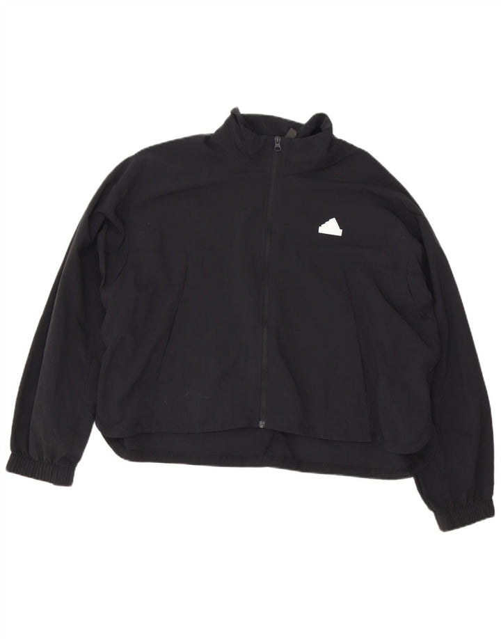 Adidas Chaqueta de Chándal de Gran Tamaño para Mujer Reino Unido 12/14 Mediano Negro