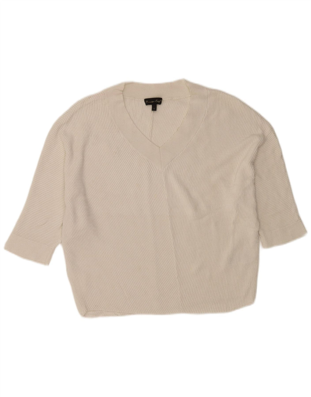 Phase Eight Suéter tipo jersey de gran tamaño con cuello en V para mujer UK 10 Small White