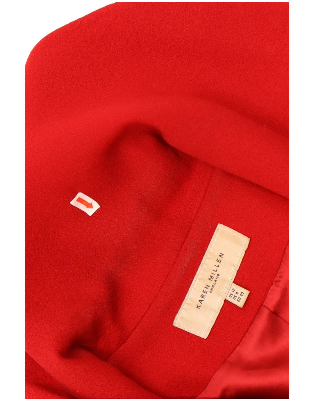 Karen Millen Chaqueta Blazer de 3 Botones para Mujer UK 42 Lana Roja Mediana