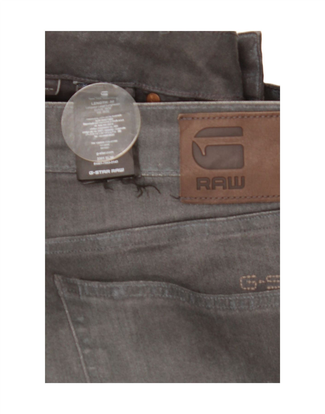 Vaqueros ajustados para hombre G-Star W38 L32 Algodón gris