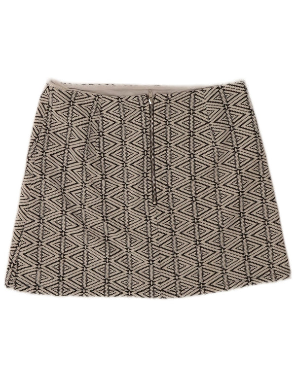 Topshop Minifalda para mujer UK 40 Large W34 Algodón geométrico blanco
