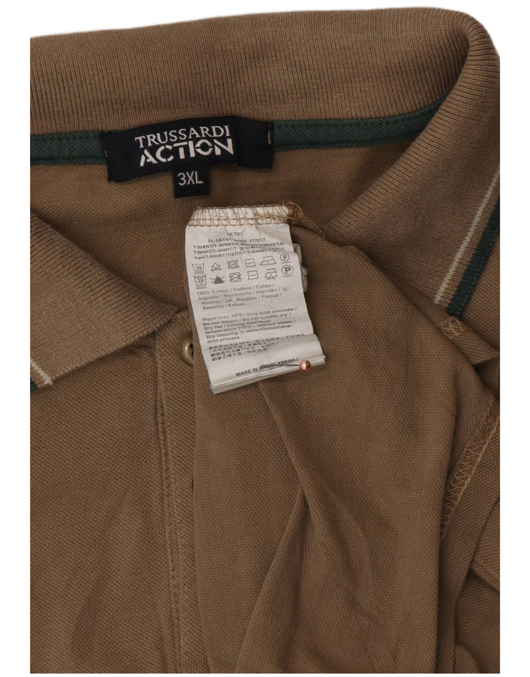 TRUSSARDI Polo Hombre 3XL Algodón Marrón