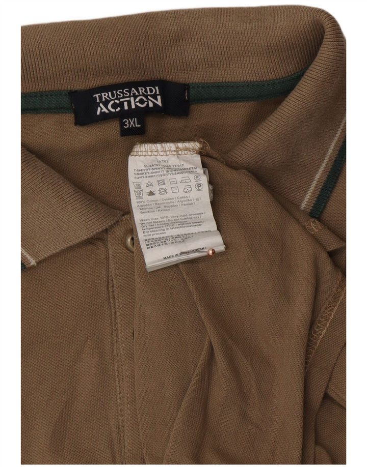 TRUSSARDI Polo Hombre 3XL Algodón Marrón
