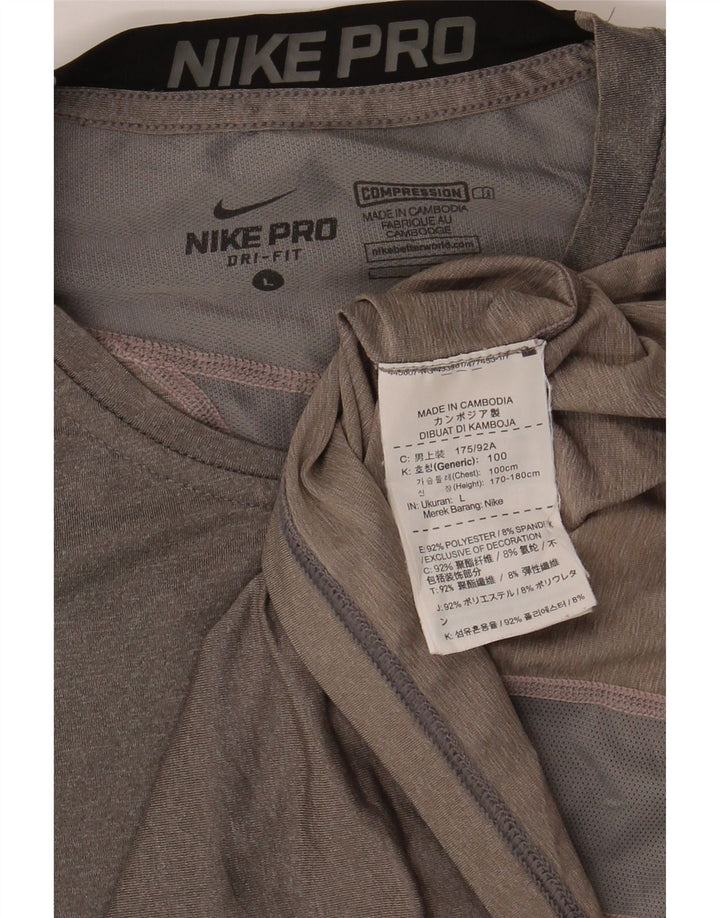 Nike - Camiseta Dri Fit para mujer, talla 40, poliéster gris grande