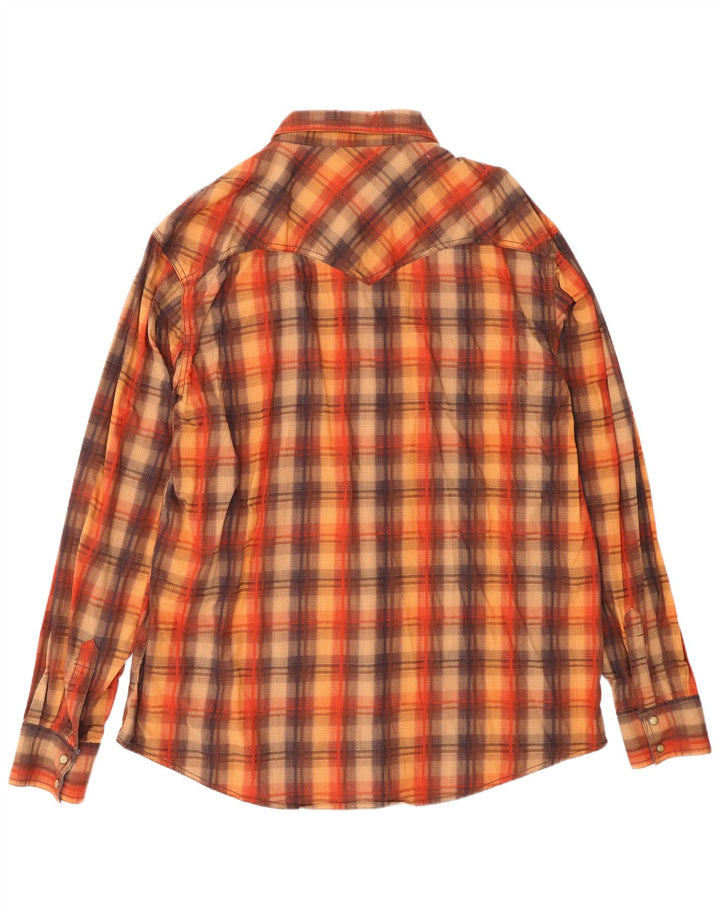 Wrangler Camisa retro para hombre 2XL Algodón a cuadros marrón