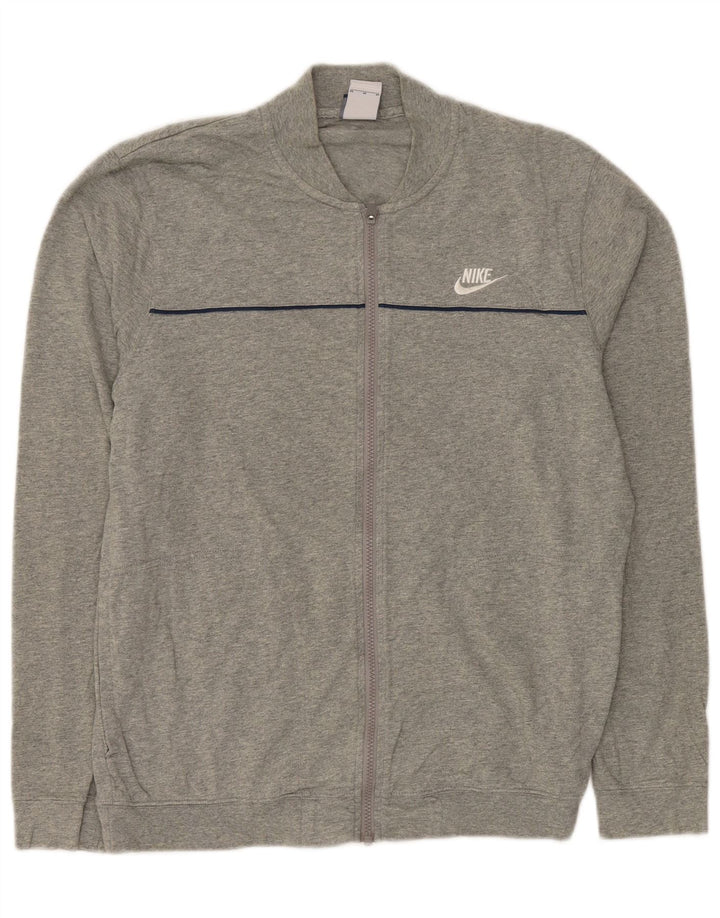NIKE Hombre Chándal Top Chaqueta Algodón Gris Medio