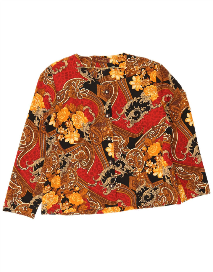 Vintage mujer 5 botones Blazer chaqueta Reino Unido 16 grande multicolor Paisley