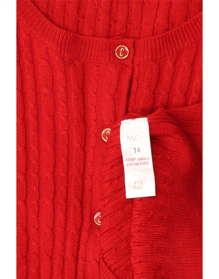 M&Co Suéter tipo cárdigan para mujer Reino Unido 44 Acrílico rojo mediano