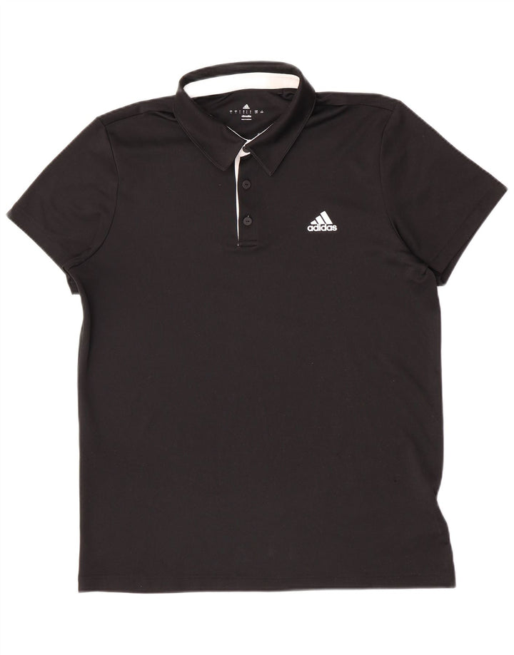 Adidas Mens Climalite Polo Camisa Grande Negro Poliéster