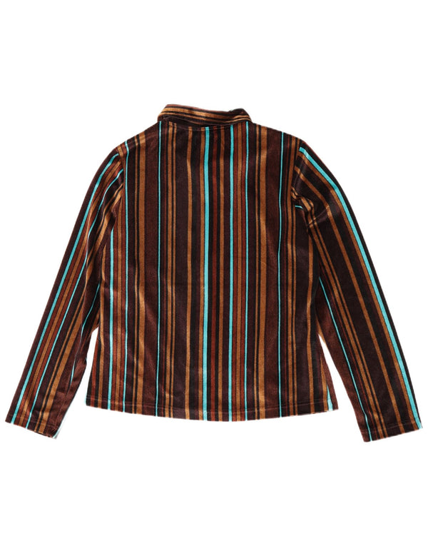 Only Blusa camisera de terciopelo para mujer UK 46 Large Marrón Poliéster a rayas
