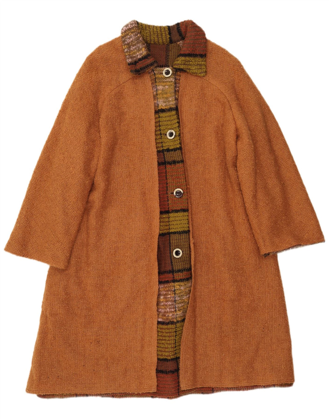 Vintage mujer abrigo Reino Unido 16 marrón grande