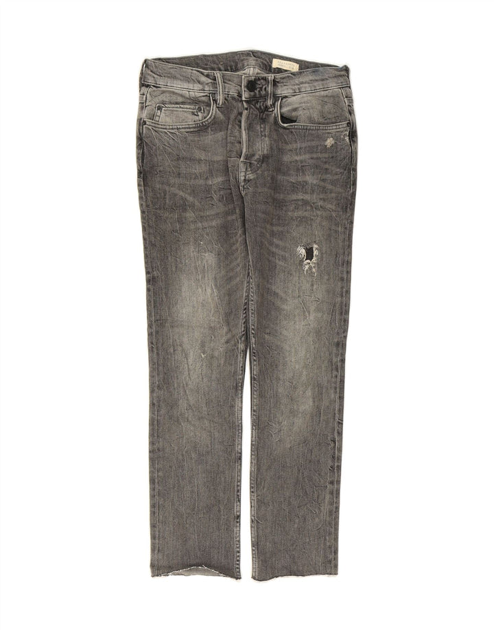 ALL SAINTS Womens Cigarette Distressed Slim Jeans W28 L26 Grey Cotton Vintage All Saints and Second-Hand All Saints from Messina Hembry 