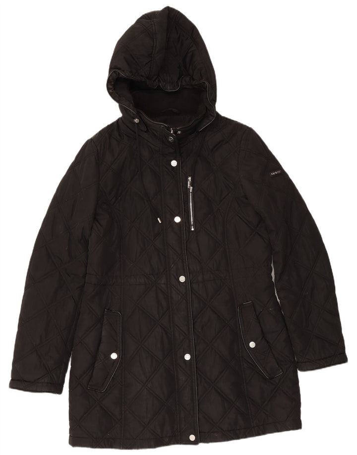 Dkny Chaqueta acolchada con capucha para mujer UK 44 Mediana Azul marino Poliéster